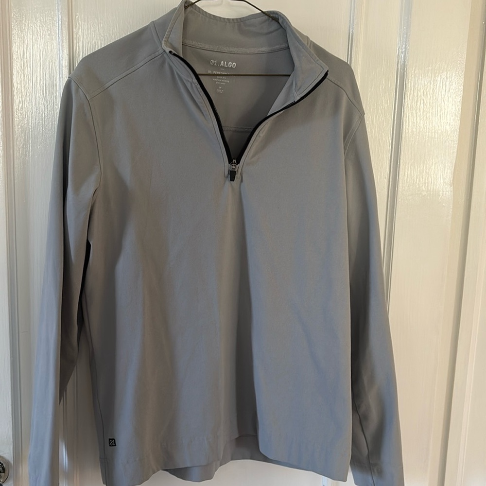 Performance Jersey 1/4 Zip Grey. Size M. Quick Dry, Moisture Wicking, Anti-Odor.